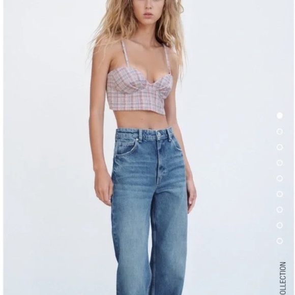 Zara Multicoloured Tweed Corset Crop Top - Picture 6 of 6